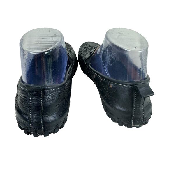 KURU Black Leather Eyelet Slip On Lightweight Comfort Loafers Women's Size 36 6 - Picture 3 of 7